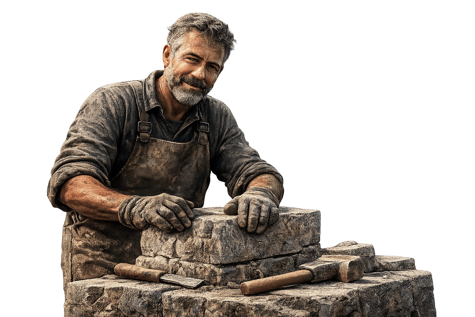 Steinmetz bei der Arbeit – Handwerk trifft KI